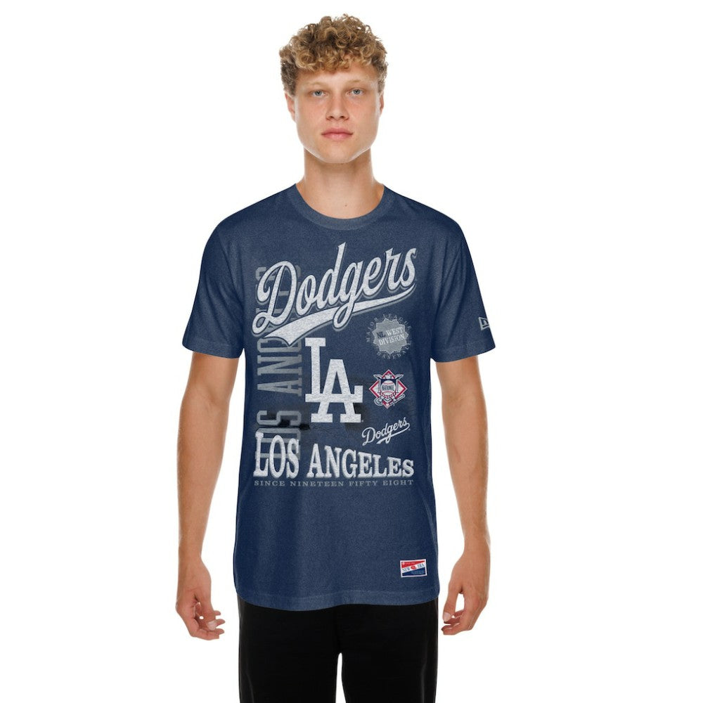 Los Angeles Dodgers New Era  Oversized Throwback Distressed T-Shirt - MLB T-shirts