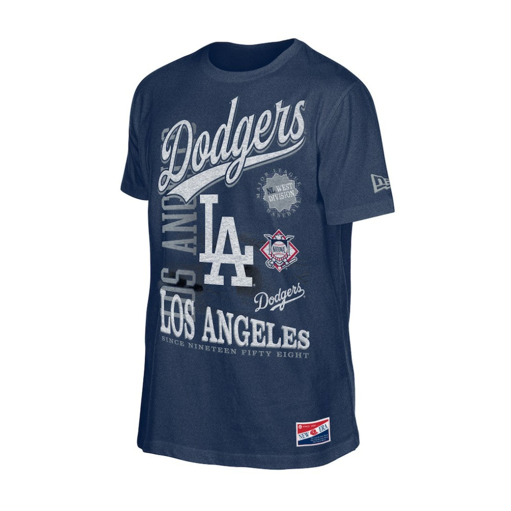 Los Angeles Dodgers New Era  Oversized Throwback Distressed T-Shirt - MLB T-shirts