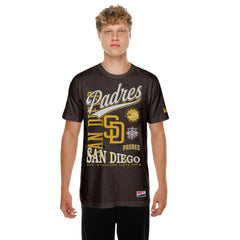 San Diego Padres New Era  Oversized Throwback Distressed T-Shirt - MLB T-shirts