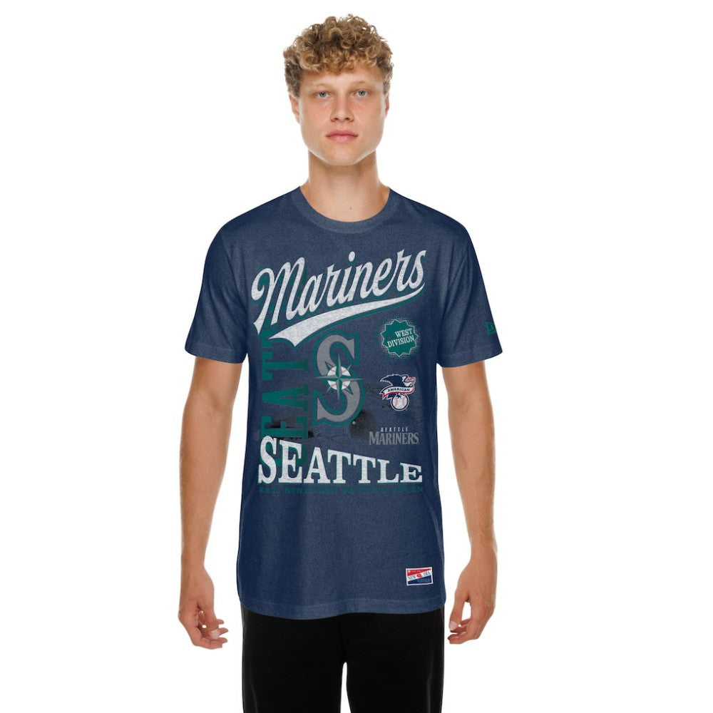 Seattle Mariners New Era  Oversized Throwback Distressed T-Shirt - MLB T-shirts