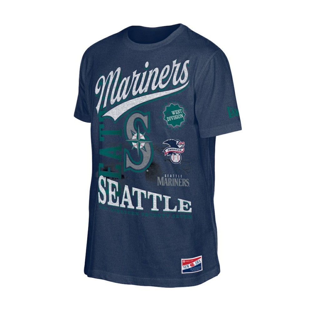 Seattle Mariners New Era  Oversized Throwback Distressed T-Shirt - MLB T-shirts
