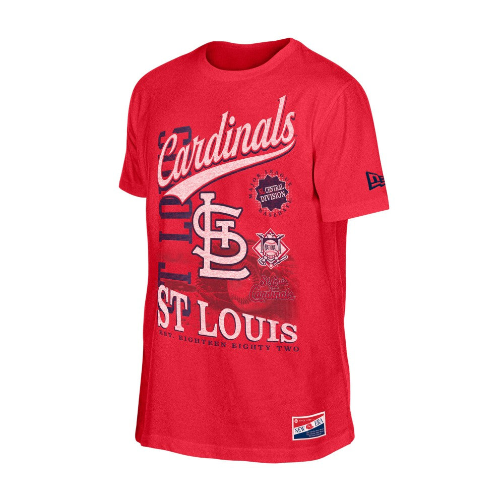 St. Louis Cardinals New Era  Oversized Throwback Distressed T-Shirt - MLB T-shirts