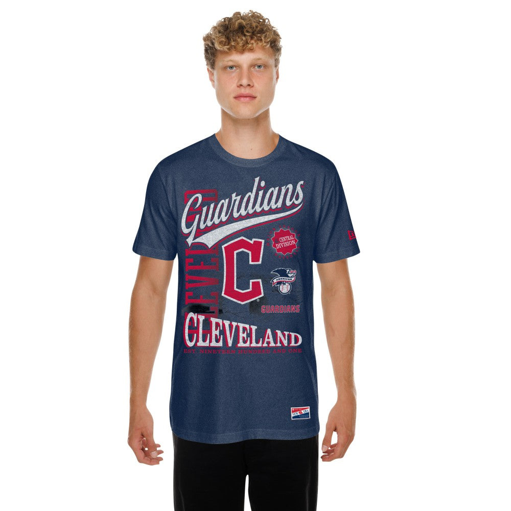 Cleveland Guardians New Era  Oversized Throwback Distressed T-Shirt - MLB T-shirts