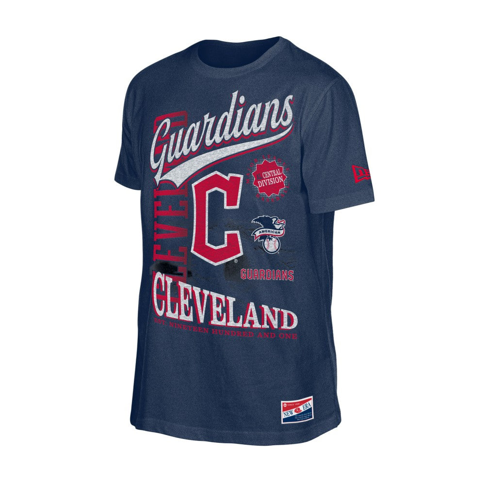 Cleveland Guardians New Era  Oversized Throwback Distressed T-Shirt - MLB T-shirts