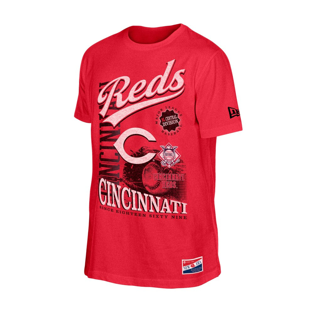 Cincinnati Reds New Era  Oversized Throwback Distressed T-Shirt - MLB T-shirts