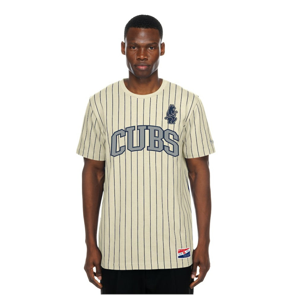 Chicago Cubs New Era Throwback Meshback Pinstripe T-Shirt - MLB T-shirts