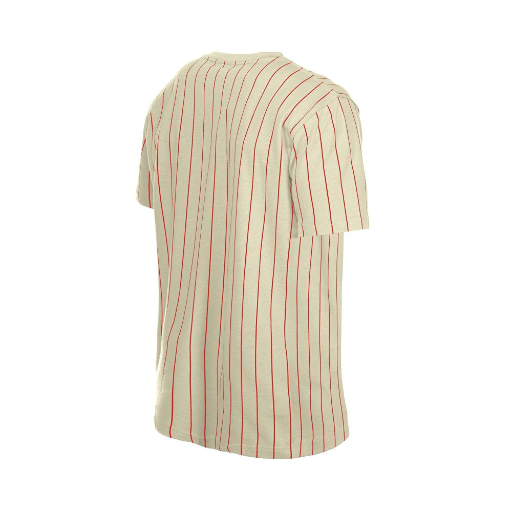 Cincinnati Reds New Era Throwback Meshback Pinstripe T-Shirt - MLB T-shirts