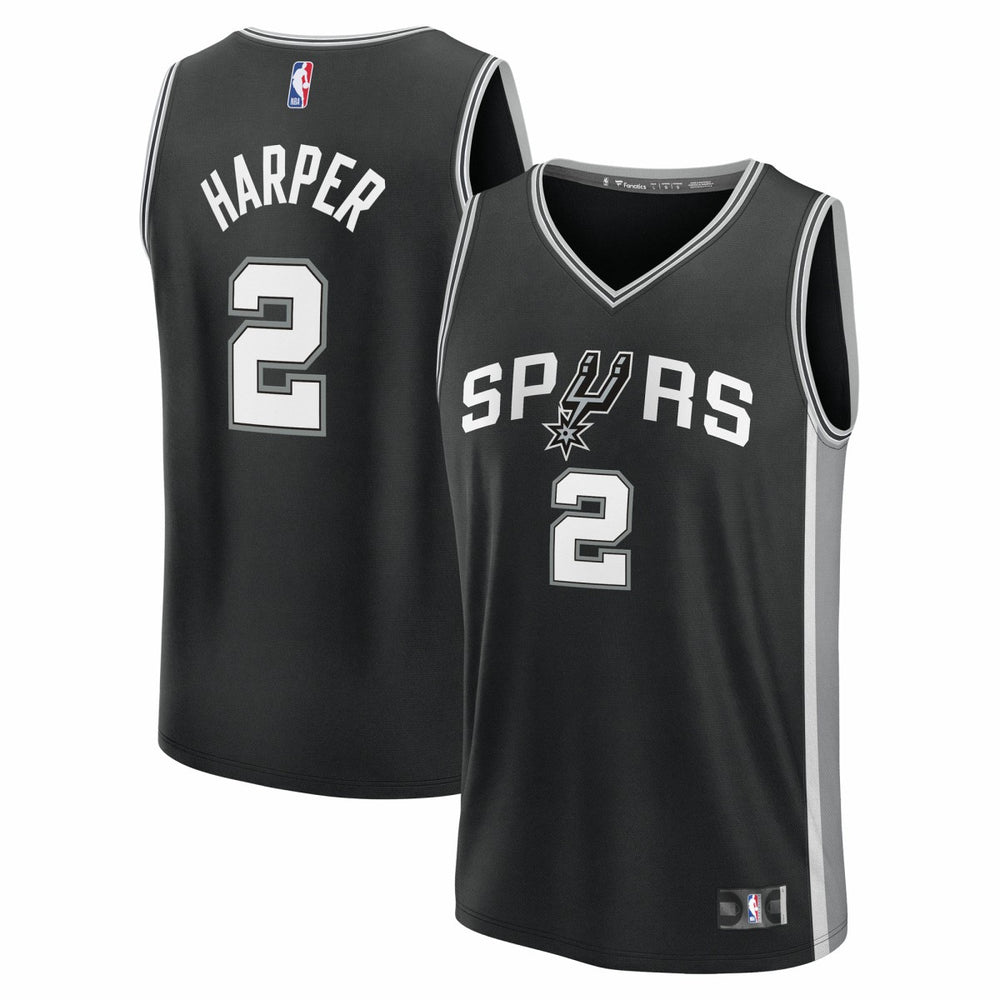 Black Dylan Harper San Antonio Spurs 2025 NBA Draft First Round Pick Fast Break Replica Jersey | NBA