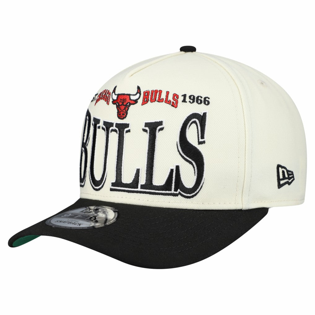 Cream/Black Chicago Bulls Stretched 2-Tone A-Frame 9FIFTY Adjustable Hat | NBA