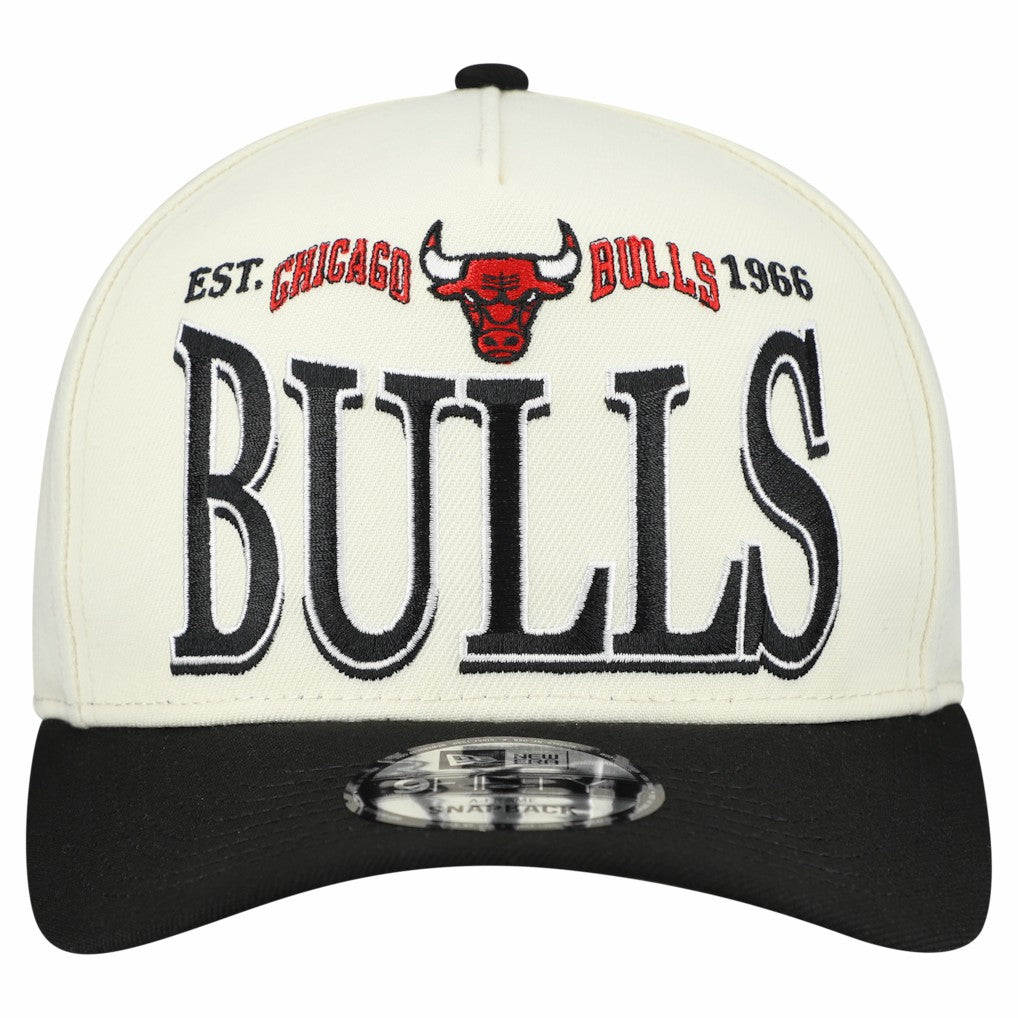 Cream/Black Chicago Bulls Stretched 2-Tone A-Frame 9FIFTY Adjustable Hat | NBA