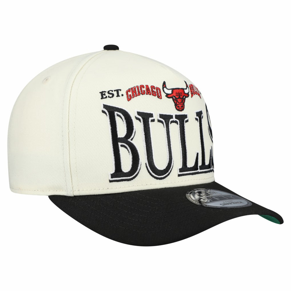 Cream/Black Chicago Bulls Stretched 2-Tone A-Frame 9FIFTY Adjustable Hat | NBA