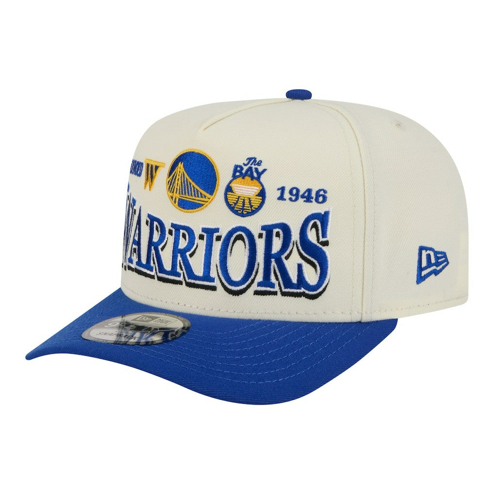 Cream/Royal Golden State Warriors Stretched 2-Tone A-Frame 9FIFTY Adjustable Hat sale | NBA
