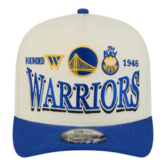 Cream/Royal Golden State Warriors Stretched 2-Tone A-Frame 9FIFTY Adjustable Hat sale | NBA
