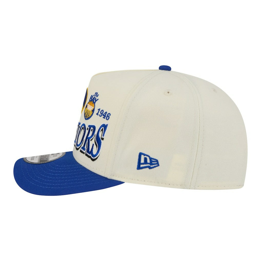 Cream/Royal Golden State Warriors Stretched 2-Tone A-Frame 9FIFTY Adjustable Hat sale | NBA