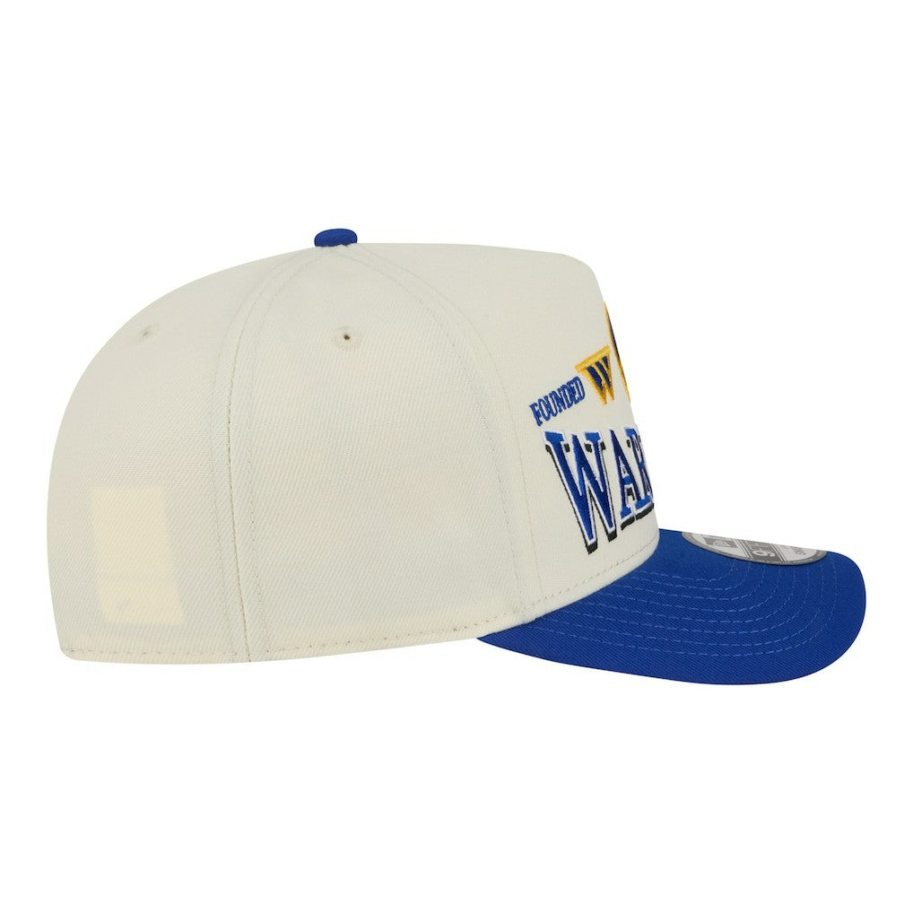 Cream/Royal Golden State Warriors Stretched 2-Tone A-Frame 9FIFTY Adjustable Hat sale | NBA