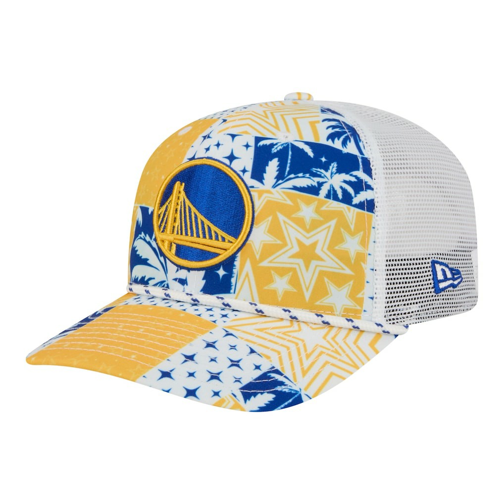White Golden State Warriors Fan Pack Tropical Pattern 9SEVENTY Adjustable Hat sale | NBA
