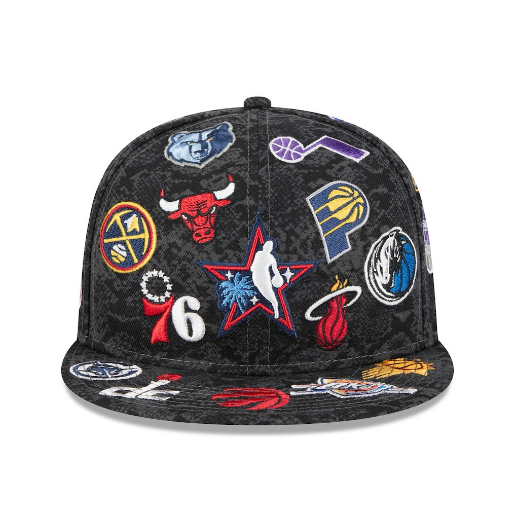 Black 2026 NBA All-Star Game Allover Logos 59FIFTY Fitted Hat | NBA