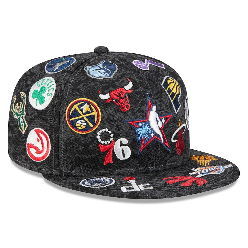 Black 2026 NBA All-Star Game Allover Logos 59FIFTY Fitted Hat | NBA