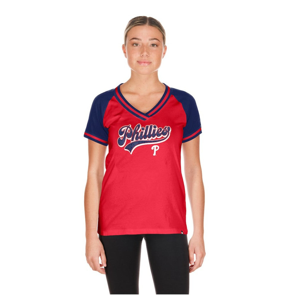 Philadelphia Phillies New Era Women's Gameday V-Neck T-Shirt - MLB T-shirts