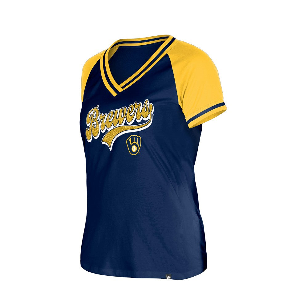 Milwaukee Brewers New Era Women's Gameday V-Neck T-Shirt - MLB T-shirts
