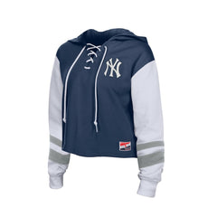New York Yankees New Era Women's Boxy Lace-Up Hoodie - MLB Hoodies