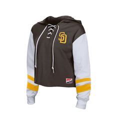 San Diego Padres New Era Women's Boxy Lace-Up Hoodie - MLB Hoodies