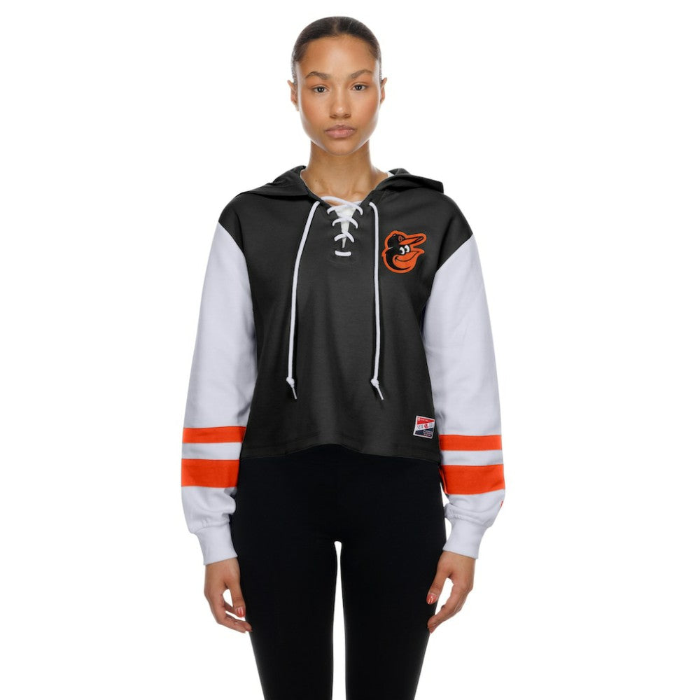 Baltimore Orioles New Era Women's Boxy Lace-Up Hoodie - MLB Hoodies