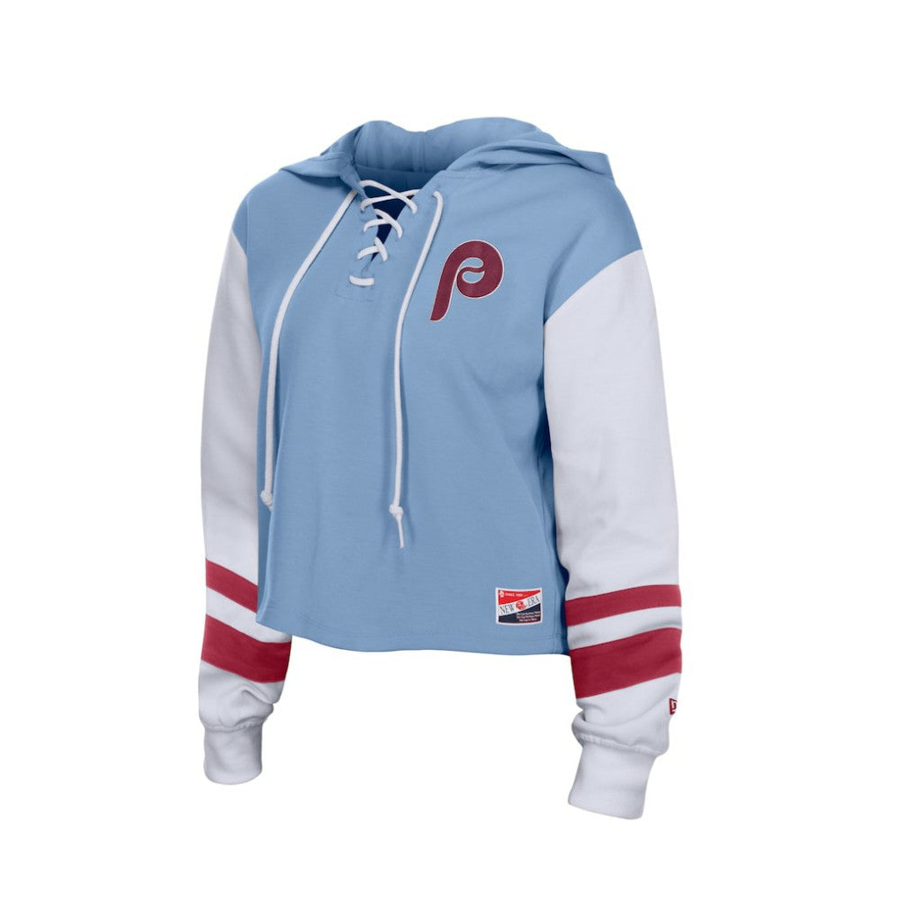 Philadelphia Phillies New Era Women's Boxy Lace-Up Hoodie - MLB Hoodies
