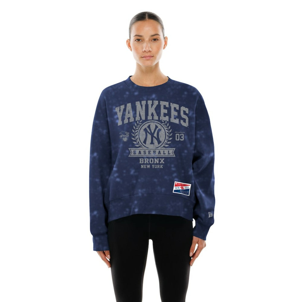 New York Yankees New Era Women's Throwback Oversized Boxy Sweatshirt - MLB Sweatshirts