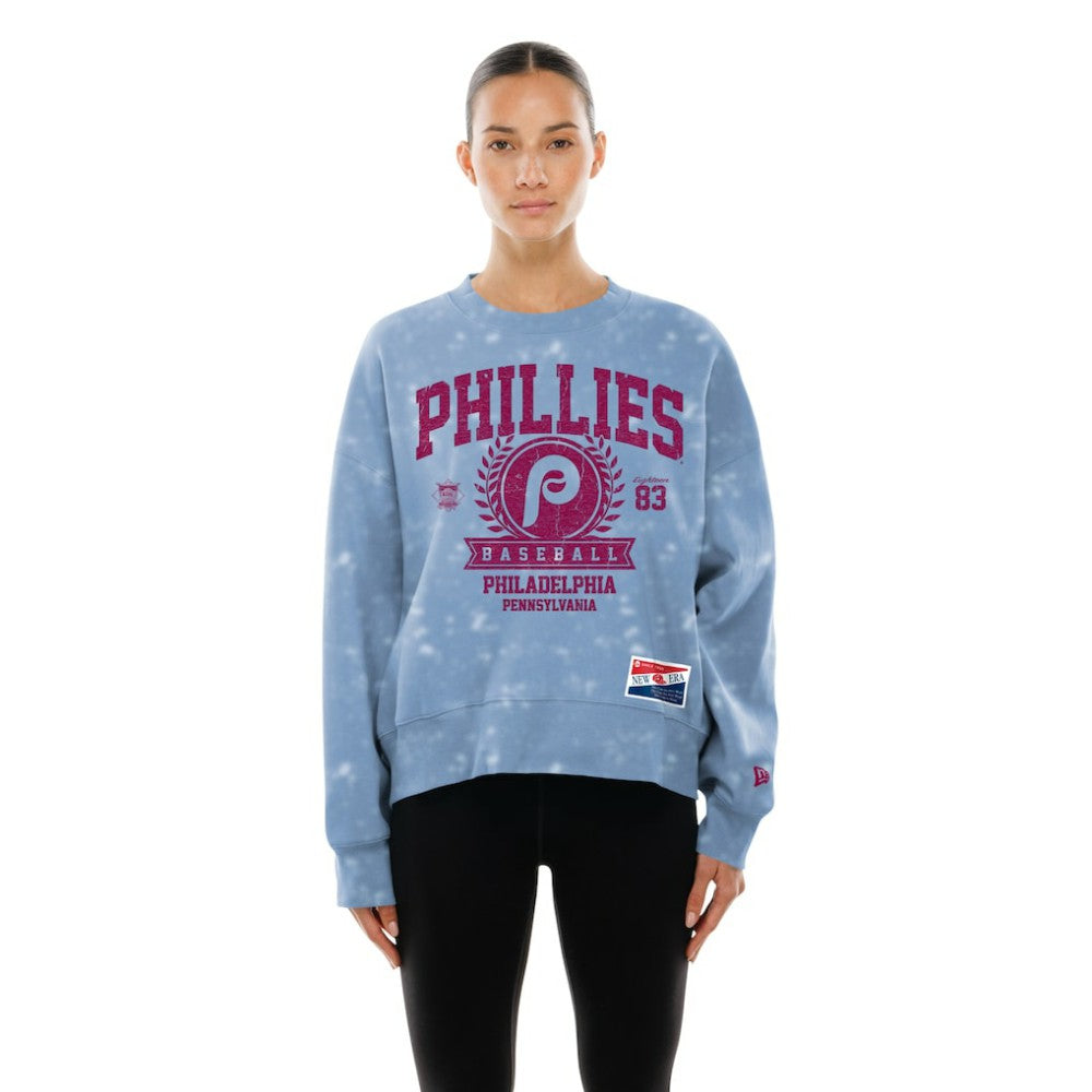 Philadelphia Phillies New Era Women's Throwback Oversized Boxy Sweatshirt - MLB Sweatshirts