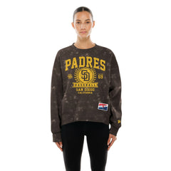 San Diego Padres New Era Women's Throwback Oversized Boxy Sweatshirt - MLB Sweatshirts