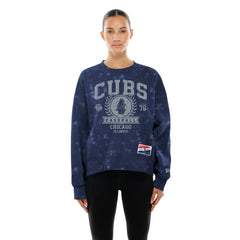 Chicago Cubs New Era Women's Throwback Oversized Boxy Sweatshirt - MLB Sweatshirts