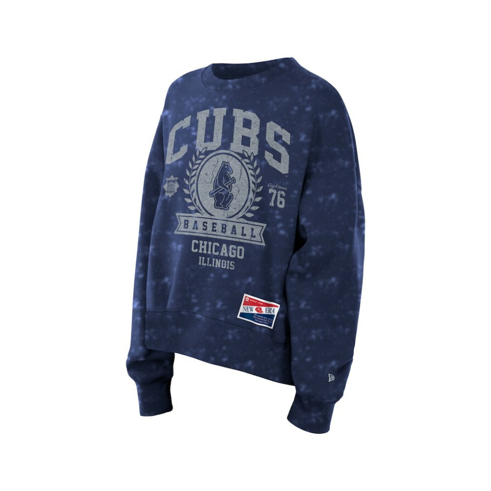 Chicago Cubs New Era Women's Throwback Oversized Boxy Sweatshirt - MLB Sweatshirts