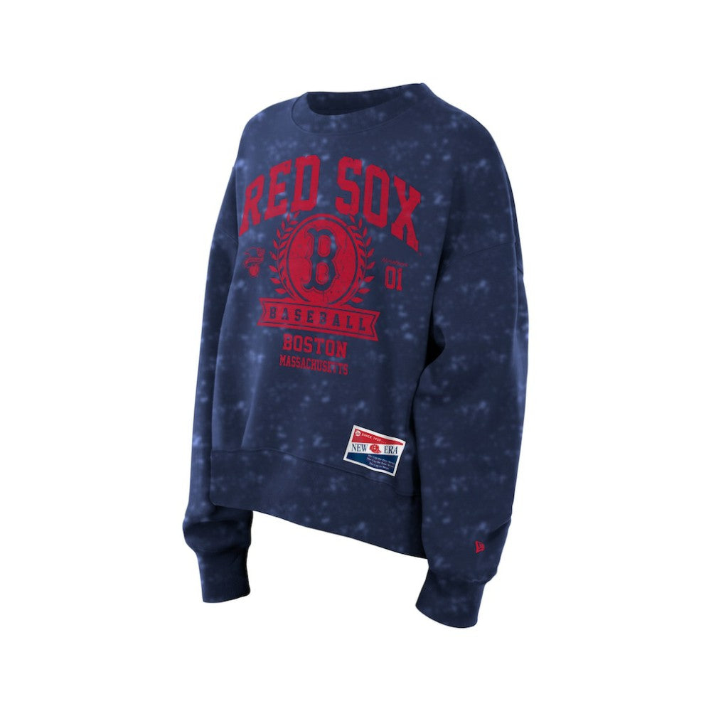 Boston Red Sox New Era Women's Throwback Oversized Boxy Sweatshirt - MLB Sweatshirts