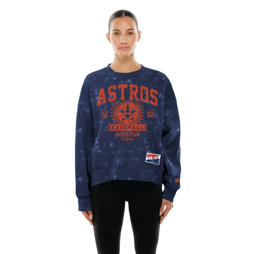 Houston Astros New Era Women's Throwback Oversized Boxy Sweatshirt - MLB Sweatshirts
