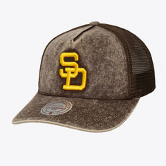 San Diego Padres Mitchell & Ness Unisex Cooperstown Gameday Adjustable Trucker Hat - MLB Hats