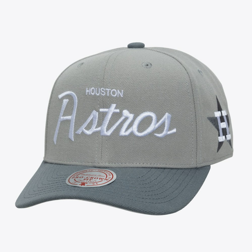 Houston Astros Mitchell & Ness Cooperstown Thunderstorm Head Coach Pro-Crown Adjustable Hat - MLB Hats