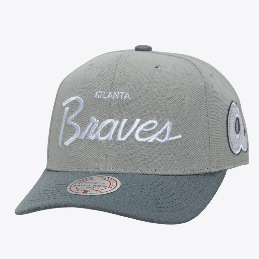 Atlanta Braves Mitchell & Ness Cooperstown Thunderstorm Head Coach Pro-Crown Adjustable Hat - MLB Hats