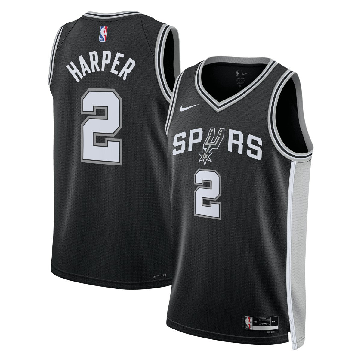 Black Dylan Harper San Antonio Spurs Unisex 2025 NBA Draft First Round Pick Swingman Jersey | NBA