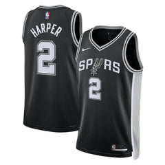 Black Dylan Harper San Antonio Spurs Unisex 2025 NBA Draft First Round Pick Swingman Jersey | NBA