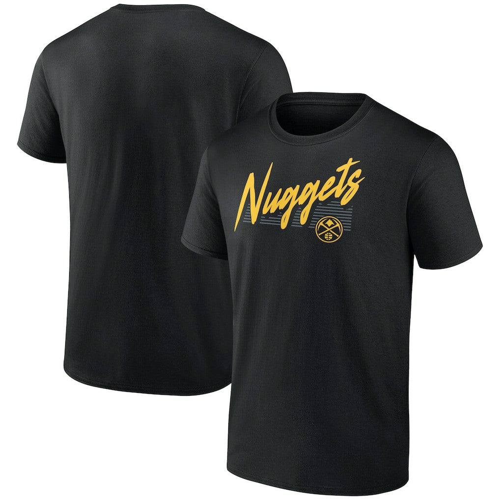 Black Denver Nuggets Color Block Slant Quick Strike T-Shirt sale | NBA