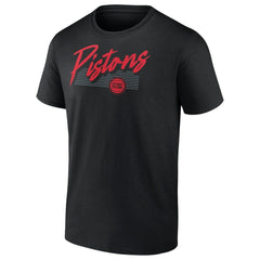 Black Detroit Pistons Color Block Slant Quick Strike T-Shirt sale | NBA