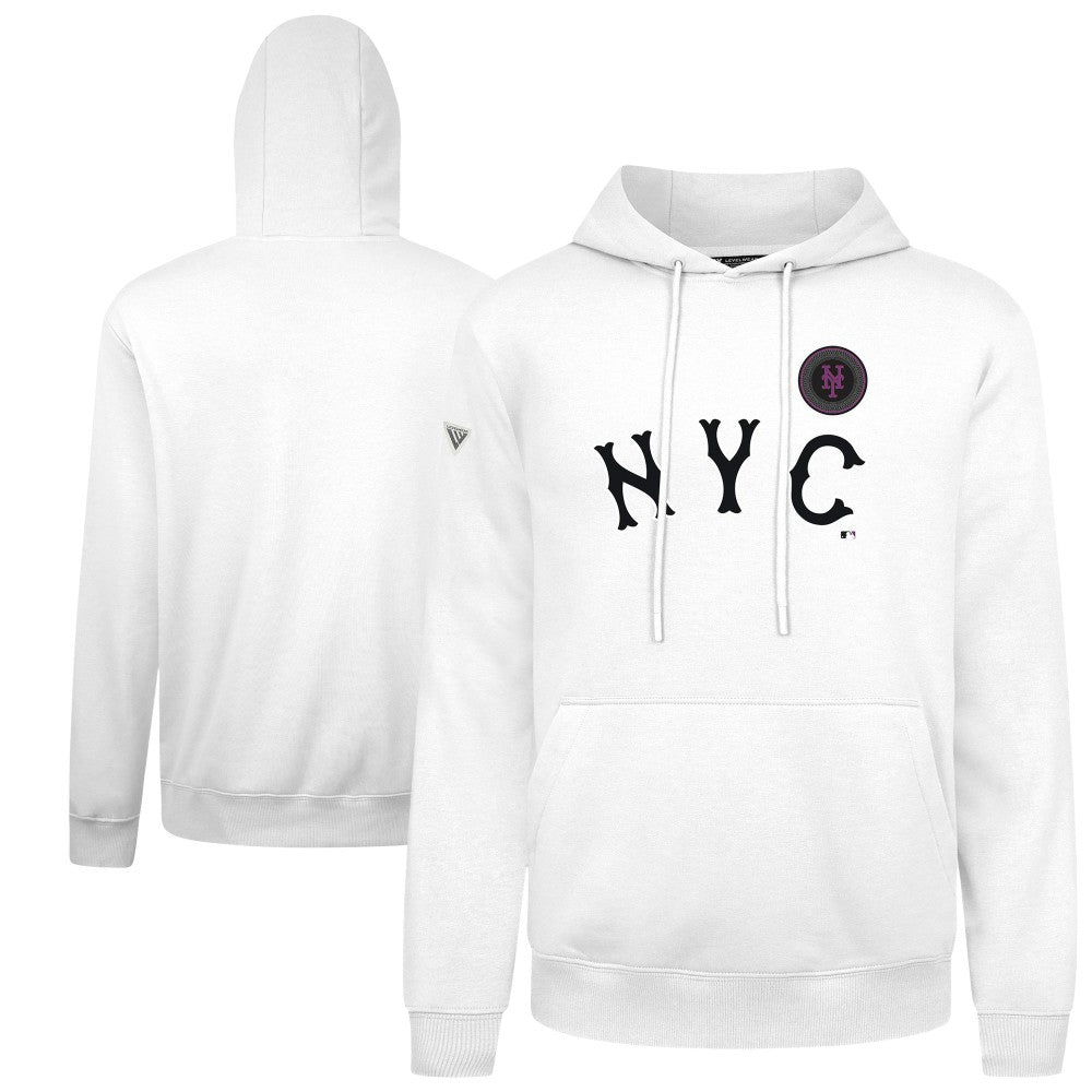 New York Mets Levelwear City Connect Podium Core Logo Pullover Hoodie - MLB Hoodies