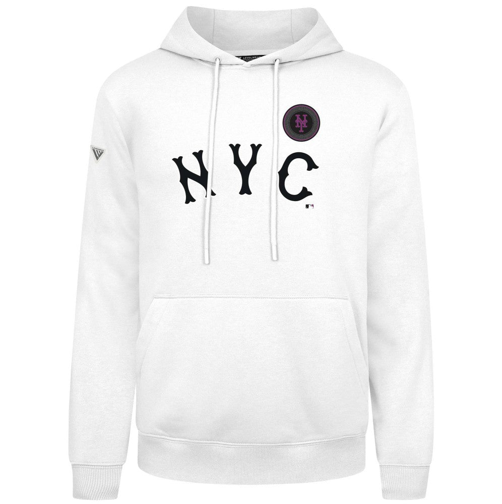 New York Mets Levelwear City Connect Podium Core Logo Pullover Hoodie - MLB Hoodies