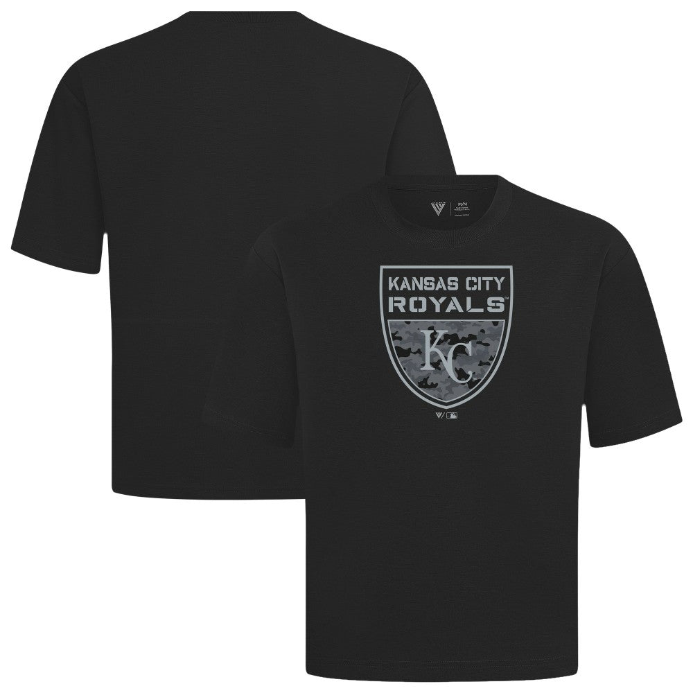 Kansas City Royals Levelwear Oversized Luxe Signature Knit Buckler T-Shirt - MLB T-shirts