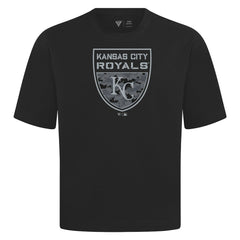 Kansas City Royals Levelwear Oversized Luxe Signature Knit Buckler T-Shirt - MLB T-shirts