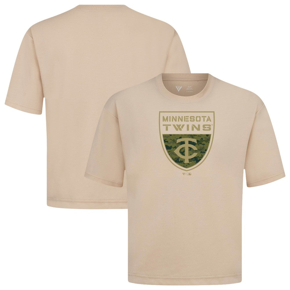 Minnesota Twins Levelwear Oversized Luxe Signature Knit Buckler T-Shirt - MLB T-shirts