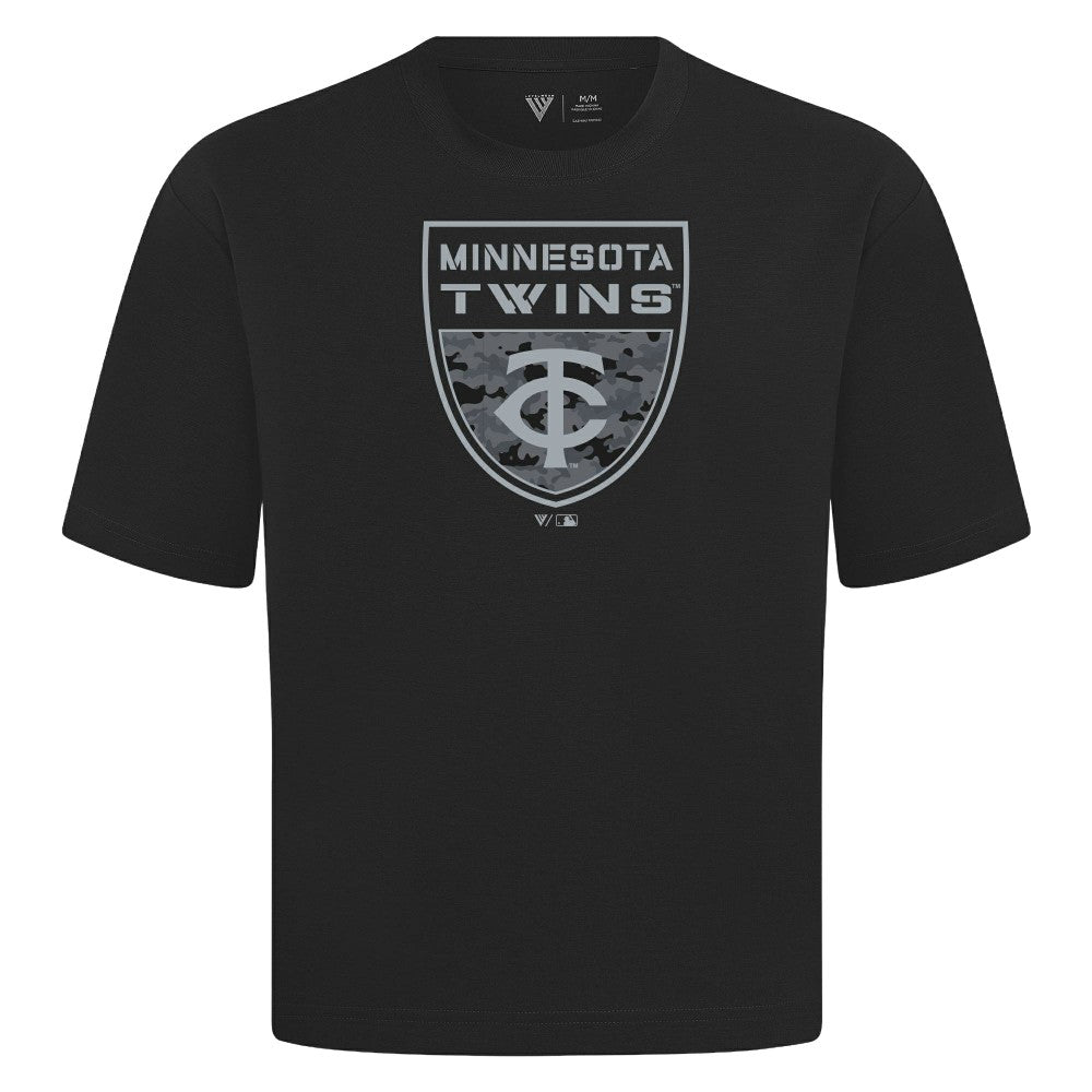 Minnesota Twins Levelwear Oversized Luxe Signature Knit Buckler T-Shirt - MLB T-shirts