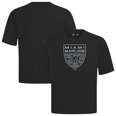 Miami Marlins Levelwear Oversized Luxe Signature Knit Buckler T-Shirt - MLB T-shirts