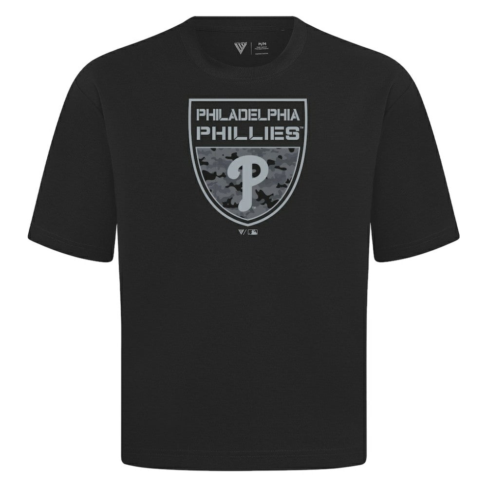 Philadelphia Phillies Levelwear Oversized Luxe Signature Knit Buckler T-Shirt - MLB T-shirts